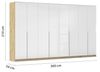 Rauch Möbel Alabama, Kleiderschrank für Schlafzimmer, Kinderzimmer, Wohnzimmer, Garderobe, Flur, 8-türig, mit Zubehör Basic, Farbe Weiß Hochglanz/Eiche Artisan, Holz, Breite 360 cm Bild 3