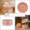 Marrakesch Orient & Mediterran Interior Pouf Boho Pouf Garet handgefertigt aus Baumwolle in Orange 50 cm Dekoration (1-St), Handarbeit Bild 4
