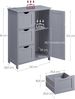 Vasagle Badezimmerschrank, schmaler Badschrank, Beistellschrank, Kommode, mit Schubladen, Schranktür, verstellbare Ablage, x x cm,, Taubengrau, 3 Bild 3
