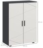 Kleankin Badkommode Badezimmerschrank Beistellschrank mit Doppeltür, Verstellbar Ablagen (Badschrank, 1 St, Aufbewahrungsschrank), für Wohnzimmer 60 x 30 x 82 cm Grau Bild 3
