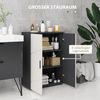 Kleankin Badkommode Badezimmerschrank Beistellschrank mit Doppeltür, Verstellbar Ablagen (Badschrank, 1 St, Aufbewahrungsschrank), für Wohnzimmer 60 x 30 x 82 cm Grau Bild 4