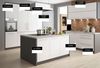 Einbauküche KVANTUM Küchenzeile mit Kücheninsel lava Fronten MDF weiß Bild 4
