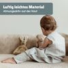 emma & noah Baby Schlafsack mit Füßen 0. 5 TOG, Leinen Schlafsack mit Beinen für den Sommer, 100% Leinen, OEKO-TEX Zertifiziert, Stampelsack für Neugeborene (Essential Blau, 100) Bild 4