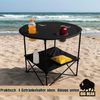 BigDean Campingtisch faltbar 4 Getränkehalter 2fache Ablage Camping Tisch Campingtisch (Packung, 1-St, Camping, Falttisch), Kompakt, Clever, 40kg Belastbarkeit Bild 4
