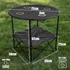 BigDean Campingtisch faltbar 4 Getränkehalter 2fache Ablage Camping Tisch Campingtisch (Packung, 1-St, Camping, Falttisch), Kompakt, Clever, 40kg Belastbarkeit Bild 2