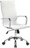 Dmora - Stuhl mit Rädern Omarama, Chefsessel mit Armlehnen, Ergonomischer Bürostuhl, Weiß, 63x54h106/116 cm Bild 2