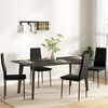 HOMCOM Esszimmerstuhl mit Rückenlehne, Samtoptik, Metallbeine (Küchenstuhl, 4 St), für Esszimmer, Wohnzimmer, Schwarz Bild 2