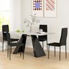 HOMCOM Esszimmerstuhl mit Rückenlehne, Samtoptik, Metallbeine (Küchenstuhl, 4 St), für Esszimmer, Wohnzimmer, Schwarz Bild 4