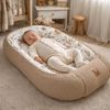 Babynestchen Neugeborene – Nestchen Baby aus Waffel Baumwolle & Baumwollstoff – Babynest für Babybett & Kinderbett – Baby Kokon Tragbar – OEKO-TEX – Zubehör für Babybett - Schlafende Tiere und Braun Bild 2