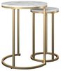 loft24 Satztisch Amelia (Set, 2-St, 2er-Set), Metallgestell, runde Tischplatte, Terrazzo-Optik, weiß Bild 5