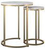 loft24 Satztisch Amelia (Set, 2-St, 2er-Set), Metallgestell, runde Tischplatte, Terrazzo-Optik, weiß Bild 4