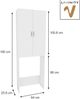 Waschmaschinenschrank Martha Weiß 64 x 190 cm mit 2 langen Türen Vicco Bild 3