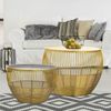 Amagohome Couchtisch Beistelltisch 2er Set Satztisch rund ø 49/41 H 37/29 cm Dekotische Sof Bild 2