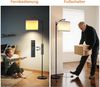 YICAIZI Stehlampe Wohnzimmer Dimmbar, Modern Standleuchte mit 3 Farbtemperaturen, Beigen Leinen-Lampenschirm, 12W Glühbirne inklusive, Fernbedienung und Fußschalter (Beige) Bild 3