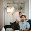 YICAIZI Stehlampe Wohnzimmer Dimmbar, Modern Standleuchte mit 3 Farbtemperaturen, Beigen Leinen-Lampenschirm, 12W Glühbirne inklusive, Fernbedienung und Fußschalter (Beige) Bild 5
