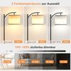 YICAIZI Stehlampe Wohnzimmer Dimmbar, Modern Standleuchte mit 3 Farbtemperaturen, Beigen Leinen-Lampenschirm, 12W Glühbirne inklusive, Fernbedienung und Fußschalter (Beige) Bild 2