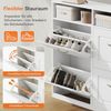 Sweetcrispy Schuhschrank mit 4 Klappen, schmaler & moderner Schuhkipper mit offenen Ablagefächern, verstellbare Trennwände, für Eingang/Flur, 104×24×90 cm, Weiß Bild 5