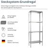 SCHULTE Regalwelt Steckregal mit 4 PowerMAX Fachböden, 65 kg Tragkraft, 180 x 60 x 40 cm (HxBxT), verzinkt (Lagerregal, Werkstattregal, Kellerregal, Garagenregal, Metallregal Bild 3