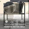 Outsunny Sitzgruppe mit 2er Sofa, Sessel, Glastisch, Kissen, (Gartenmöbel-Set aus Polyrattan, 4-tlg, wetterfest Lounge-Set), für 4 Personen, für Garten, Balkon, Grau Bild 4