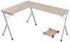 Schreibtisch Tarielarg mit PC-Ständer L-förmig 158x120x75 cm Eicheoptik [en. casa] Bild 5