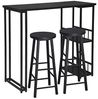 1 x Bartisch + 2 x Barhocker mit 2 Ablagefläche aus Metallgestell und MDF schwarz Bild 4