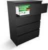 CDF Kommode Malwa M4 | Farbe: Schwarz | Schrank für Dokumente, Kleinigkeiten | Ideal für Wohnzimmer, Schlafzimmer, Kinderzimmer, Jugendzimmer und Büro | 4 geräumige Schubladen Bild 1