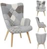HOME DECO FACTORY Sessel Patchwork, Gummibaumholz/Polypropylen, 65 x 74 x 100 cm, Grau Bild 4