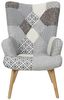 HOME DECO FACTORY Sessel Patchwork, Gummibaumholz/Polypropylen, 65 x 74 x 100 cm, Grau Bild 5
