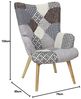HOME DECO FACTORY Sessel Patchwork, Gummibaumholz/Polypropylen, 65 x 74 x 100 cm, Grau Bild 3