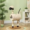 PawHut Kratzbaum 98 cm Katzenbaum im Schaf-Design, mit Kratzpfosten, Tunnel, Spielball, für Katzen bis 5 kg, Hellbraun Bild 2