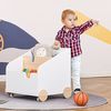 HOMCOM Aufbewahrungsbox für Kinder auf Rädern weiß, naturholz Bild 2