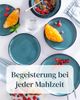 Steingut Servierschüssel Ibiza TESTSIEGER, Traumhafte Mediterrane Salatschüssel, Servierschale - Bowl Schüssel Groß, Salatschale - Pure Living in Petrol Bild 4