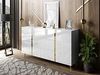 Lookway Kommode ONYX goldene Beine Hochglanz Push-Open / Goldgriffe 158 cm Bild 2