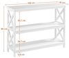 Yaheetech Konsolentisch 3 Ablagen Flurtisch Eingangtisch mit X-förmigem Rahmen Schmaler Beistelltisch aus Holz 106 x 35 x 80 cm, Weiß Bild 3
