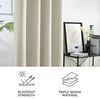 Deconovo Vorhang Verdunkelung Verdunkelungsvorhang Ösen Gardinen Thermo gegen Kälte Wohnzimmer, 245x140 cm(HöhexBreite), Creme, 2er Set Bild 5