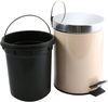 MSV Kosmetikeimer "Beige" Mülleimer Treteimer Abfalleimer - 3 Liter – mit herausnehmbaren Inneneimer Bild 3