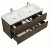Badplaats Badmöbel Set mit Waschbecken und Unterschrank Thermis 120x48 cm Walnuss Braun - Waschbeckenunterschrank mit Soft-Close und Doppelwaschbecken, Vorgemontiert Bild 3