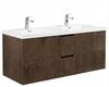 Badplaats Badmöbel Set mit Waschbecken und Unterschrank Thermis 120x48 cm Walnuss Braun - Waschbeckenunterschrank mit Soft-Close und Doppelwaschbecken, Vorgemontiert Bild 1