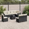 vidaXL 9-tlg. Garten-Sofagarnitur mit Kissen Schwarz Poly Rattan 3251413 Bild 2