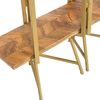 DRW Bodenregal aus Metall mit 3 Holzböden in Gold und Natur, 101 x 36 x 183 cm Bild 4