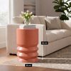 MICA Decorations Mart Beistelltisch rund – Beistelltisch – Couchtisch – Wohnzimmer Tisch – Auch als Pflanzenregal oder Plant Stands – Metall – 46x30 cm – Orange Bild 2