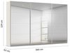 Rauch Möbel Kulmbach, Kleiderschrank mit Schwebetüren für Schlafzimmer, Kinderzimmer, Jugendzimmer, Garderobe, Flur, 3-türig, mit Spiegel, Zubehör Classic, Farbe Beige, Breite 360 cm Bild 3