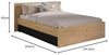 Vente-unique - VARLY Bett Holz, Platte SchwarzBeige - B 204 cm x H 83 cm x L 164,5 cm Bild 3