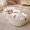 Babynest Nestchen Baby Set für Neugeborene – 5-teilig – Kuschelnest aus 100% Baumwolle & Waffelpique – Babykokon tragbar – für Babybett, Kinderbett & Kinderwagen – OEKO-TEX - Flugzeuge und Sand Bild 2