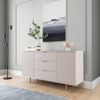 Lomadox Sideboard NADOR-132, 150cm breit, Kaschmir, goldfarbene Metallgriffe und -füße Bild 2