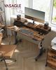 Vasagle Höhenverstellbarer Schreibtisch elektrisch, 60x120 x (72-120) cm, stufenlos verstellbar, mit Monitorständer, Haken, Memory-Funktion, vintagebraun Bild 2