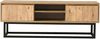 Dmora - Fernsehschrank Themis, Ständer für Wohnzimmerfernseher, Niedriges Wohnzimmer-Sideboard, TV-Ständerbasis, 180x40h50 cm, Schwarz und Eiche Bild 3