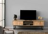 Dmora - Fernsehschrank Themis, Ständer für Wohnzimmerfernseher, Niedriges Wohnzimmer-Sideboard, TV-Ständerbasis, 180x40h50 cm, Schwarz und Eiche Bild 5