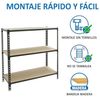 SimonRack Schwerlastregal, Lagerregal, 100 x 100 x 50 cm, Metallregal, Kellerregal, Biegestelle 150 kg, 3 Holzfachböden, Anthrazit/Holz - Maderclick Bild 5
