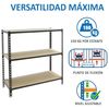 SimonRack Schwerlastregal, Lagerregal, 100 x 100 x 50 cm, Metallregal, Kellerregal, Biegestelle 150 kg, 3 Holzfachböden, Anthrazit/Holz - Maderclick Bild 4